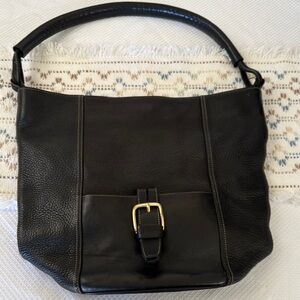 GRIFFE  ITALIAN Designer Luxury Black Leather Shoulder Bag Timeless Design